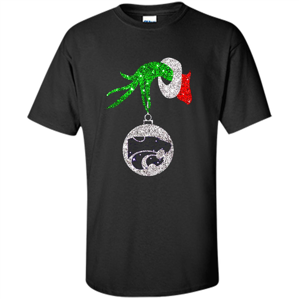 Amazing Kansas State Wildcats Glitter Grinch Monogram Ornament Christmas Gift - Shirt