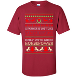 Funny Farmers Gift Ugly Santa Claus Horsepower - Shirt