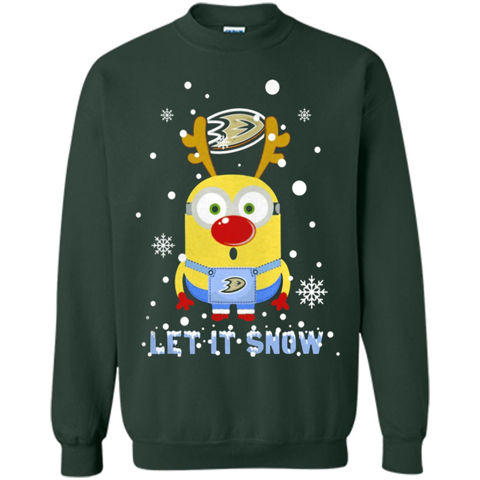 Minion Anaheim Ducks Ugly Christmas Sweater Let it Snow - Sweatshirt
