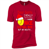 Dear Santa I Really Did Try To Be A Nice Softball Mom T-Shirt - Premium Short Sleeve T-Shirt