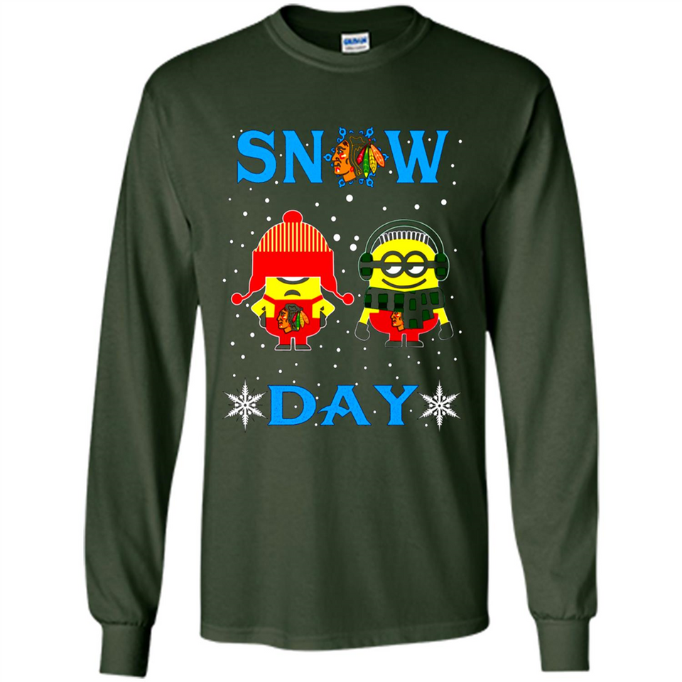 Snow Day Shirt For Chicago Blackhawks Vs Minion Fans pingpong