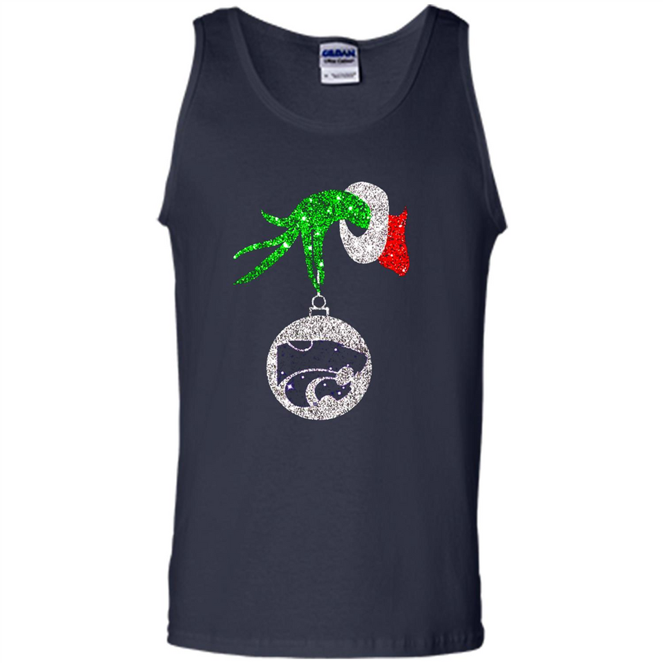 Amazing Kansas State Wildcats Glitter Grinch Monogram Ornament Christmas Gift - Tank Top
