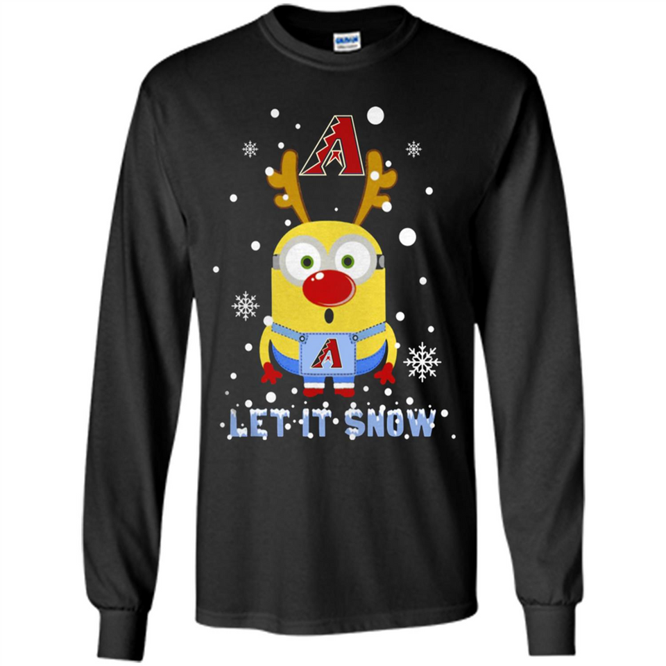 Minion Arizona Diamondbacks Ugly Christmas Sweater Let it Snow - Long Sleeve T-Shirt
