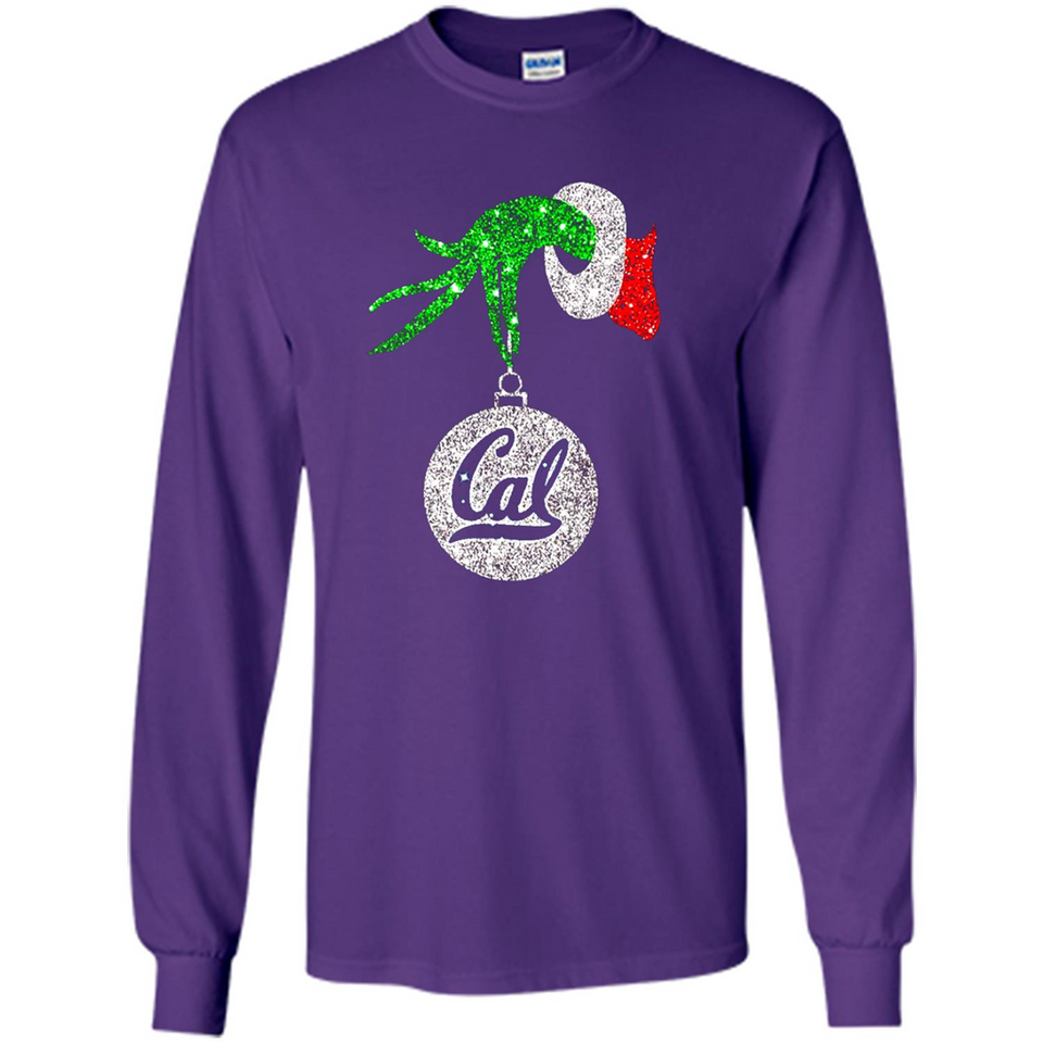 Amazing California Golden Bears Glitter Grinch Monogram Ornament Christmas Gift - Long Sleeve T-Shirt