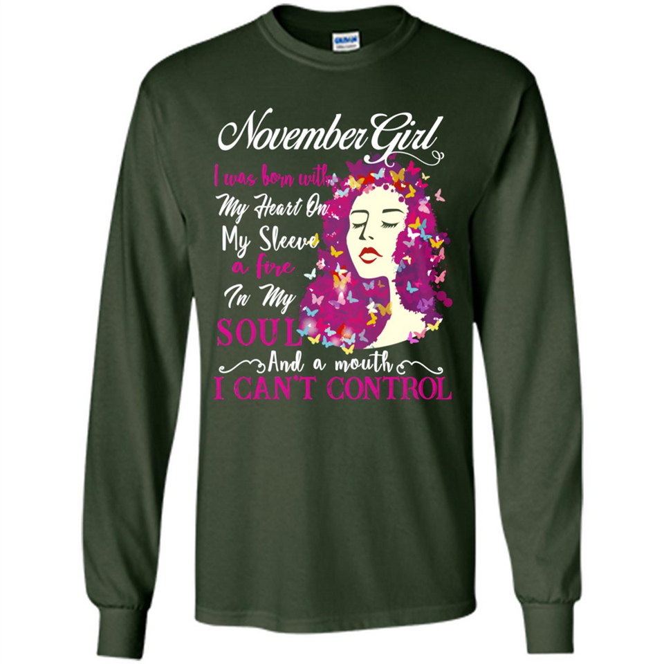November Butterfly Girl - Long Sleeve T-Shirt