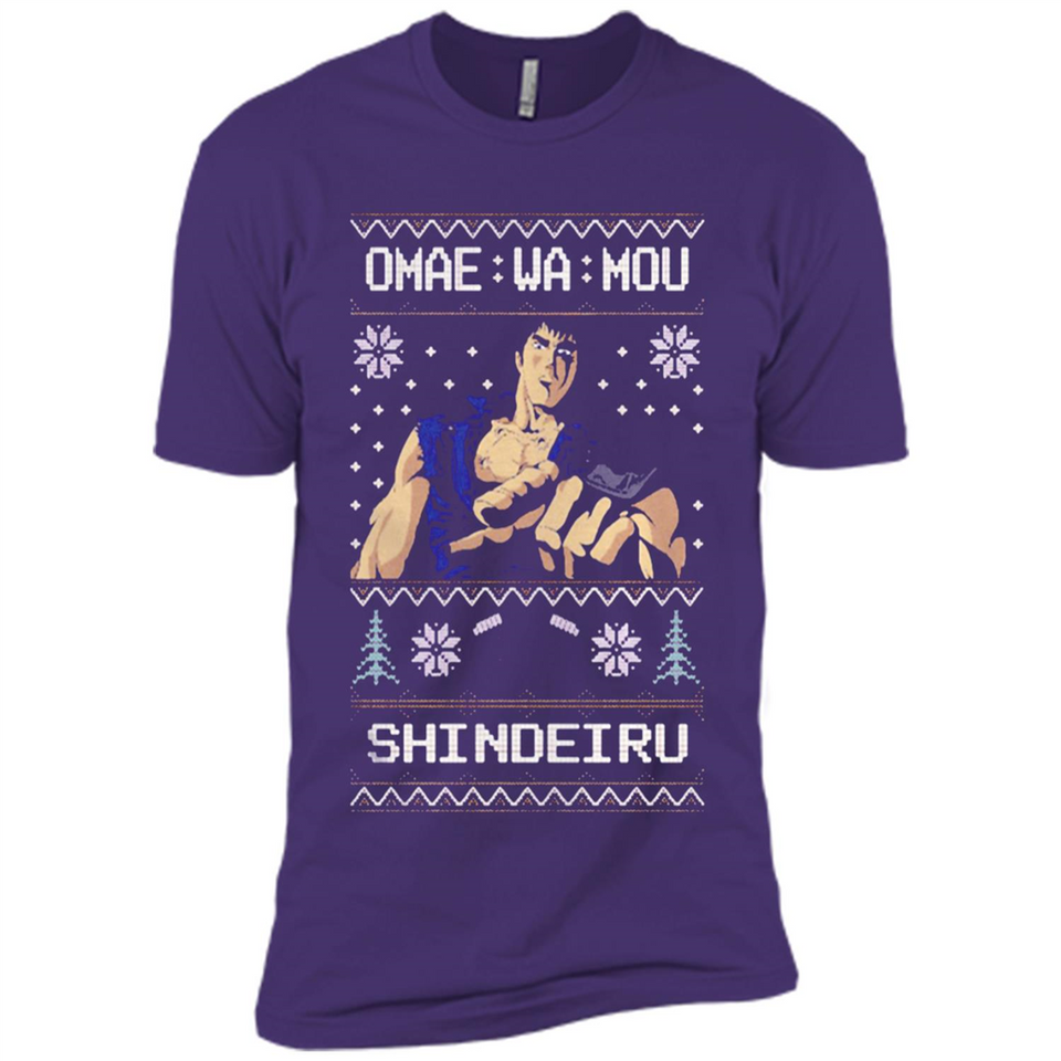 Omae Wa Mou Shindeiru Ugly Christmas Sweater - Premium Short Sleeve T-Shirt
