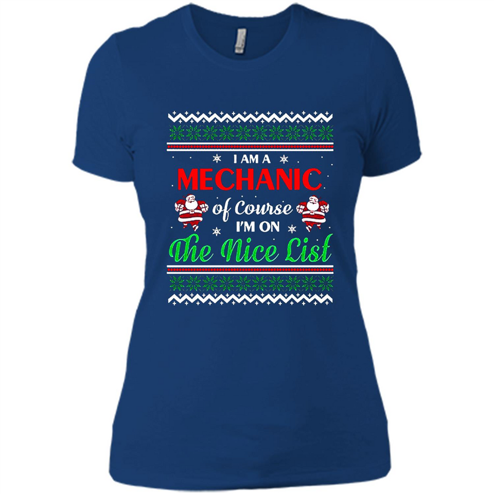 Funny Ugly Christmas T-Shirt Gift for Mechanic - Ladies' Boyfriend T-Shirt