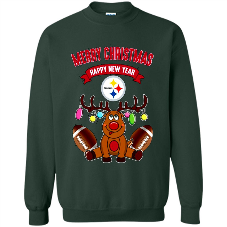 Pittsburgh Steelers NFL Reindeer Funny Merry Christmas And Happy New Year
