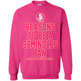 Reasons to be a Florida State Seminoles Fan Complete List on Back - Sweatshirt