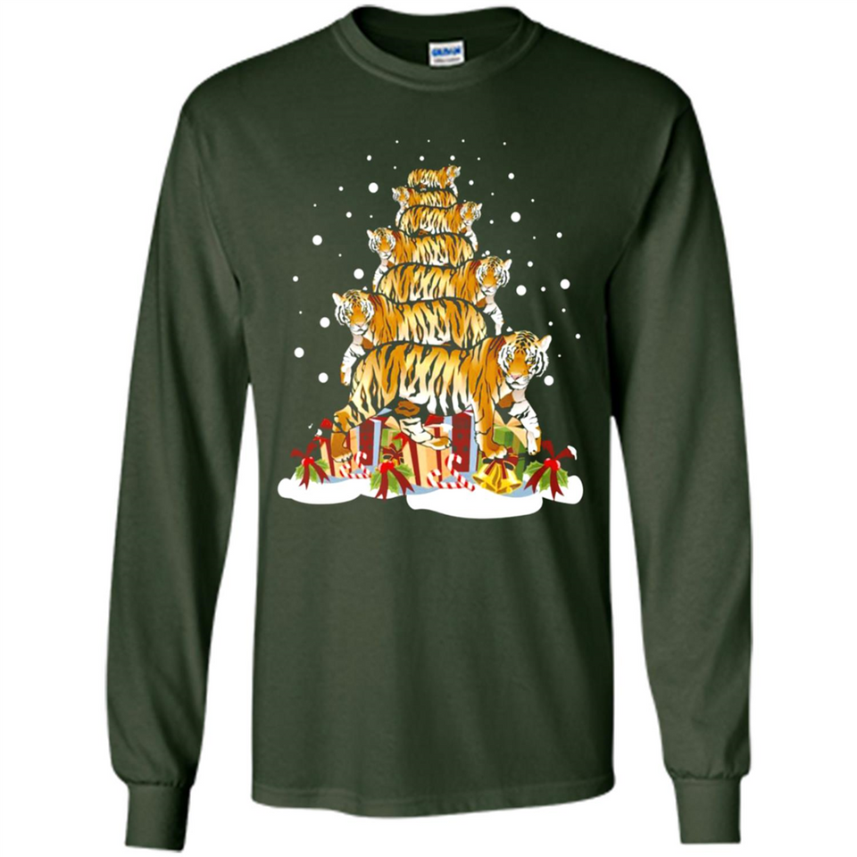 Tiger Christmas Tree Funny Merry Christmas - Long Sleeve T-Shirt