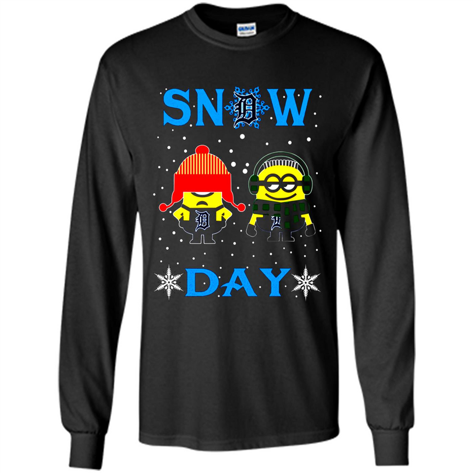 Snow Day Shirt For Detroit Tigers Vs Minion Fans pingpong
