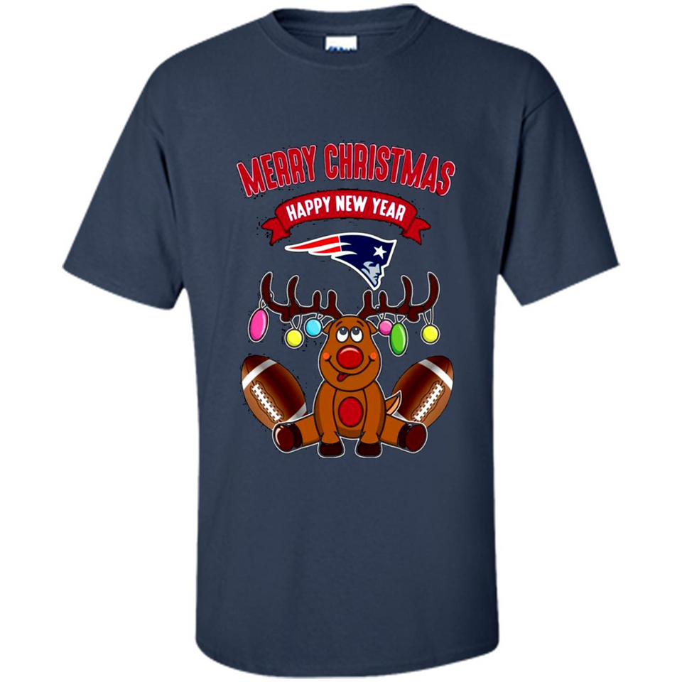 New England Patriots NFL Reindeer Funny Merry Christmas And Happy New Year