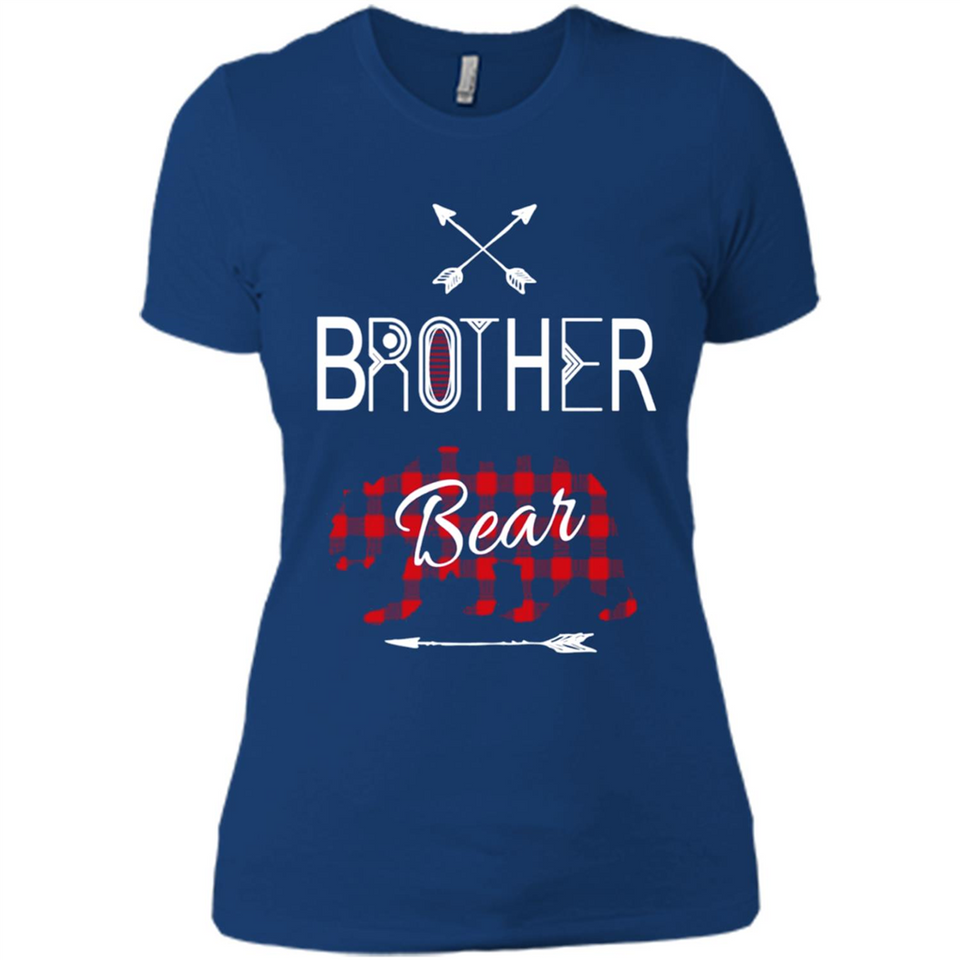 Brother Shirt Buffalo Plaid Family Camping Bear Tee - Ladies' Boyfriend T-Shirt