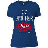 Brother Shirt Buffalo Plaid Family Camping Bear Tee - Ladies' Boyfriend T-Shirt