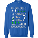 Naughty Nice I Tried Christmas sweatshirt PINGPONG