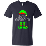 Matching Family Christmas Shirt Funny I'm The Naughty Elf Black mugs PINGPONG - Men's V-Neck