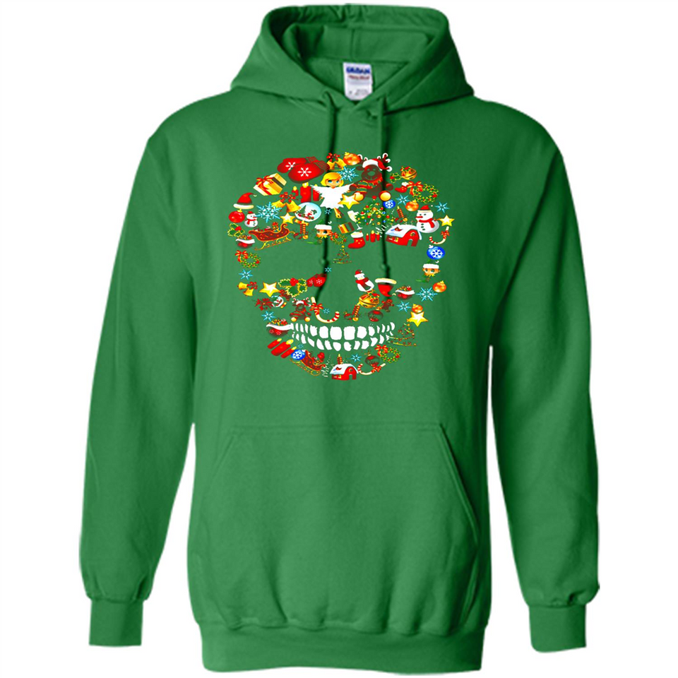 Skull Christmas Decorations Merry Xmas T-Shirt - Hoodie