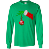 GRINCH HAND HOLDING CHRISTMAS ORNAMENT - DON'T BE A GRINCH PINGPONG