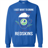 I Just Want To Drink Hot Chocolate & Watch Washington Redskins Ugly Christmas Sweater PINGPONG