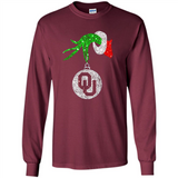 Amazing tee Oklahoma Sooners Glitter Grinch Monogram Ornament Christmas Gift - Long Sleeve T-Shirt