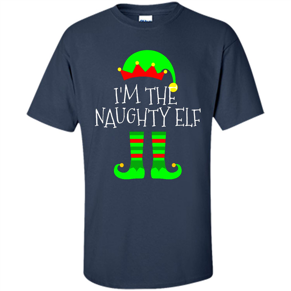 Matching Family Christmas Shirt Funny I'm The Naughty Elf Black mugs PINGPONG - Shirt