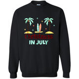 Christmas In July Shirt Surfing Palm Trees Surfboard - Sweatshirt