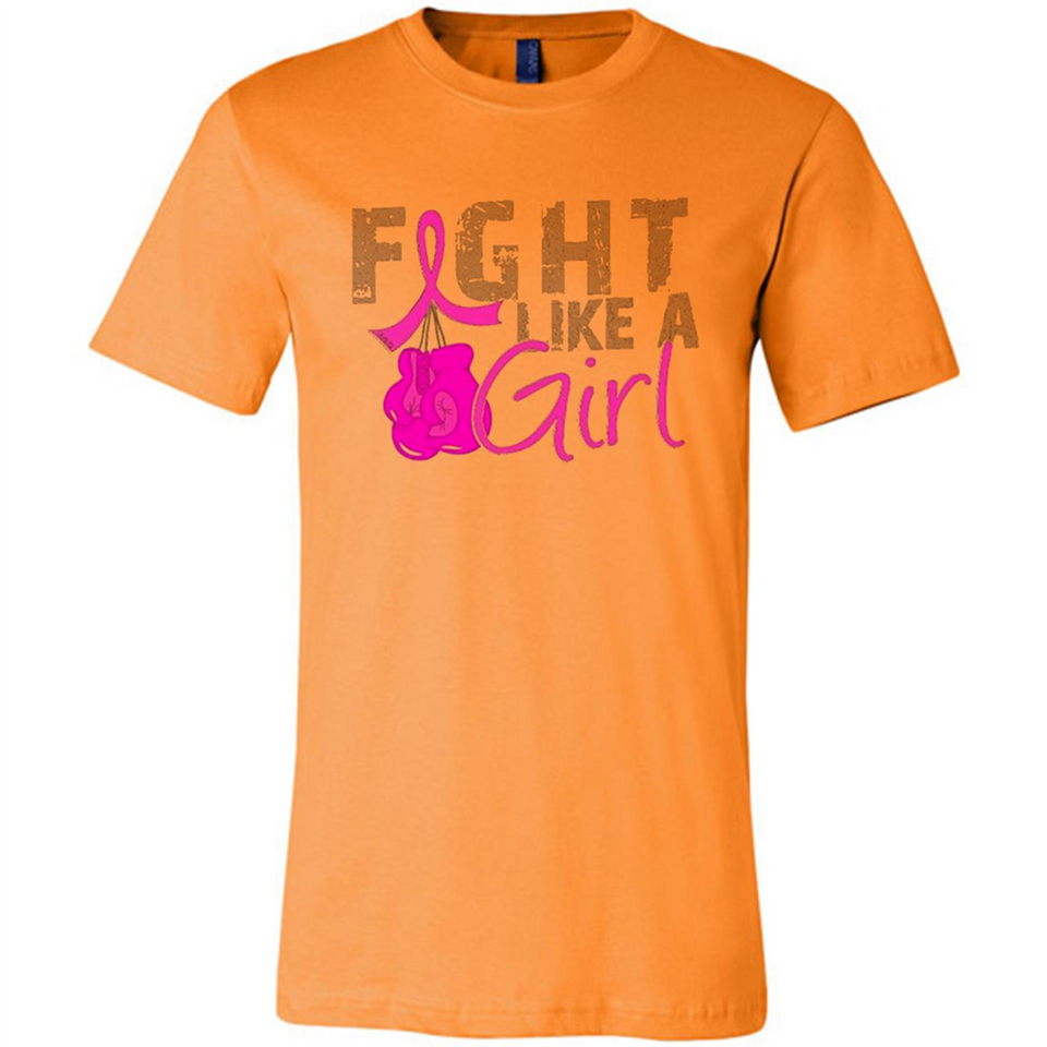 Fight Like A Girl Breast Cancer Awareness - Canvas Unisex T-Shirt