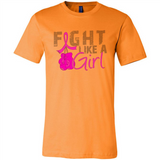 Fight Like A Girl Breast Cancer Awareness - Canvas Unisex T-Shirt