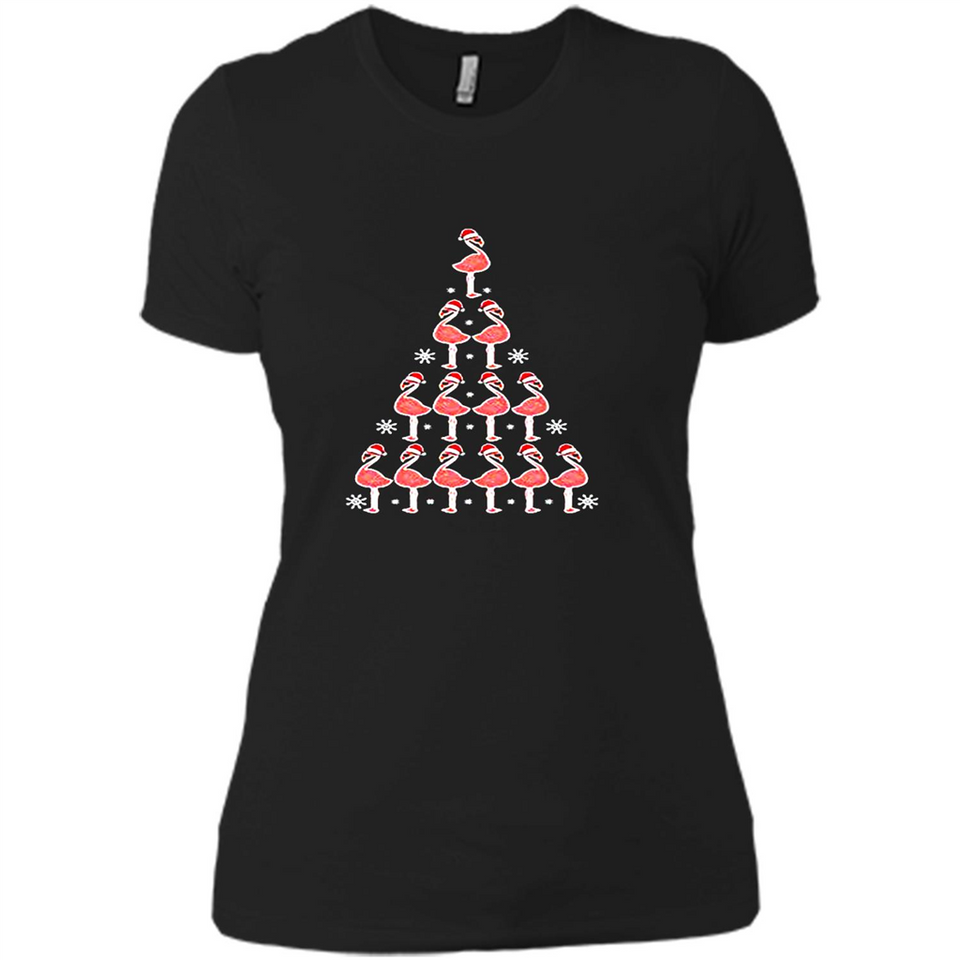 Flamingo Christmas Tree Flamingo - Ladies' Boyfriend T-Shirt
