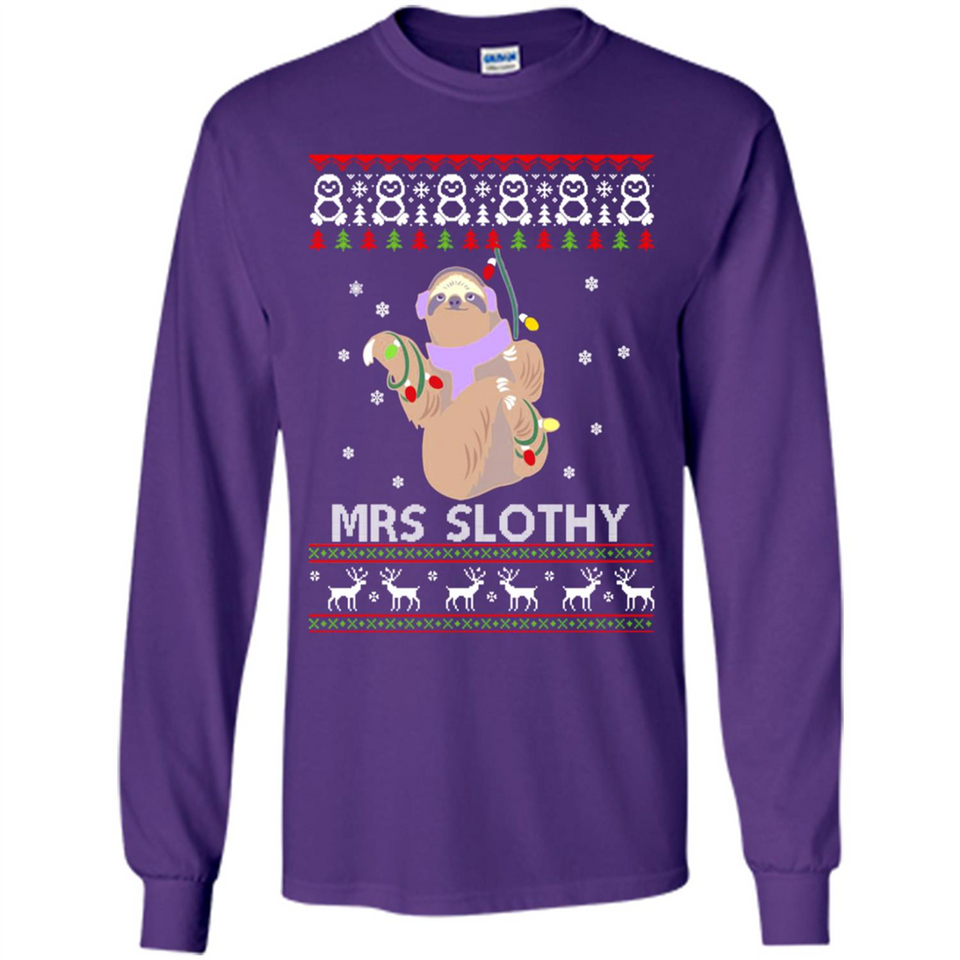 Mrs Slothy Christmas - Long Sleeve T-Shirt