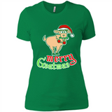 Christmas Merry Goatmas Goat Shirt Santa Hat - Ladies' Boyfriend T-Shirt