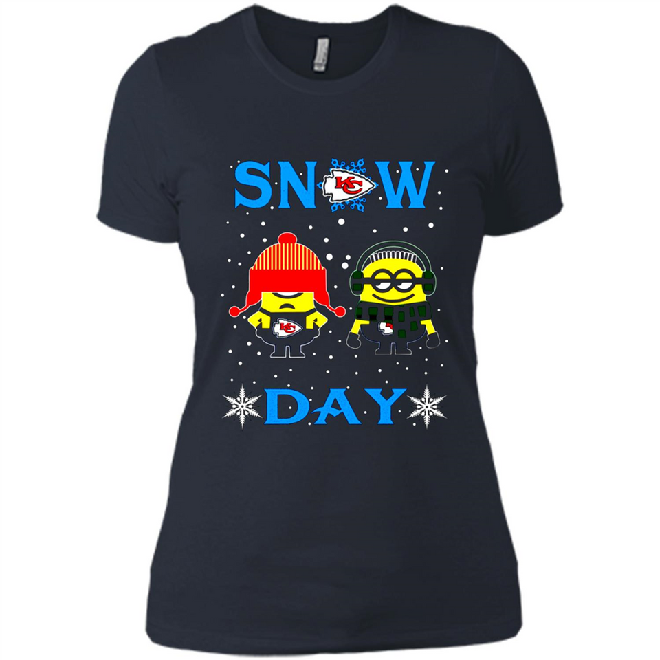 Snow Day Shirt For Kansas City Chiefs Vs Minion Fans Cotton pingpong