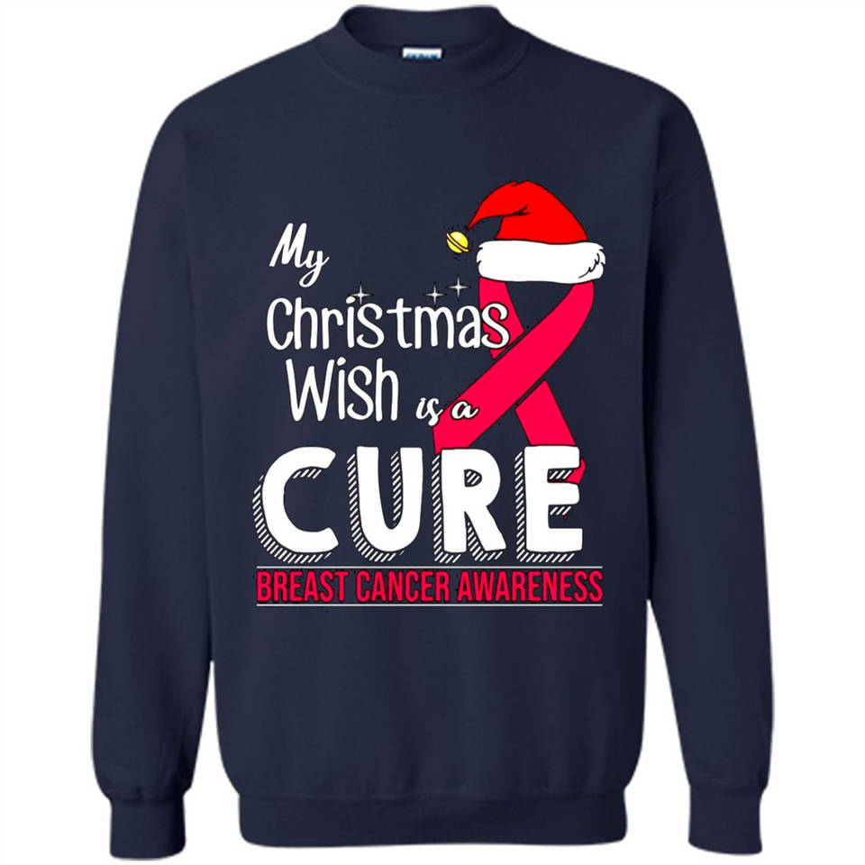 My Christmas Wish Is A Cure Breast Cancer Awareness sweater PINGPONG