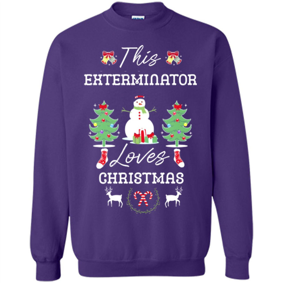 This Exterminator Loves Christmas Tree Shirt with Snowman