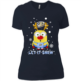 Minion Anaheim Ducks Ugly Christmas Sweater Let it Snow - Ladies' Boyfriend T-Shirt