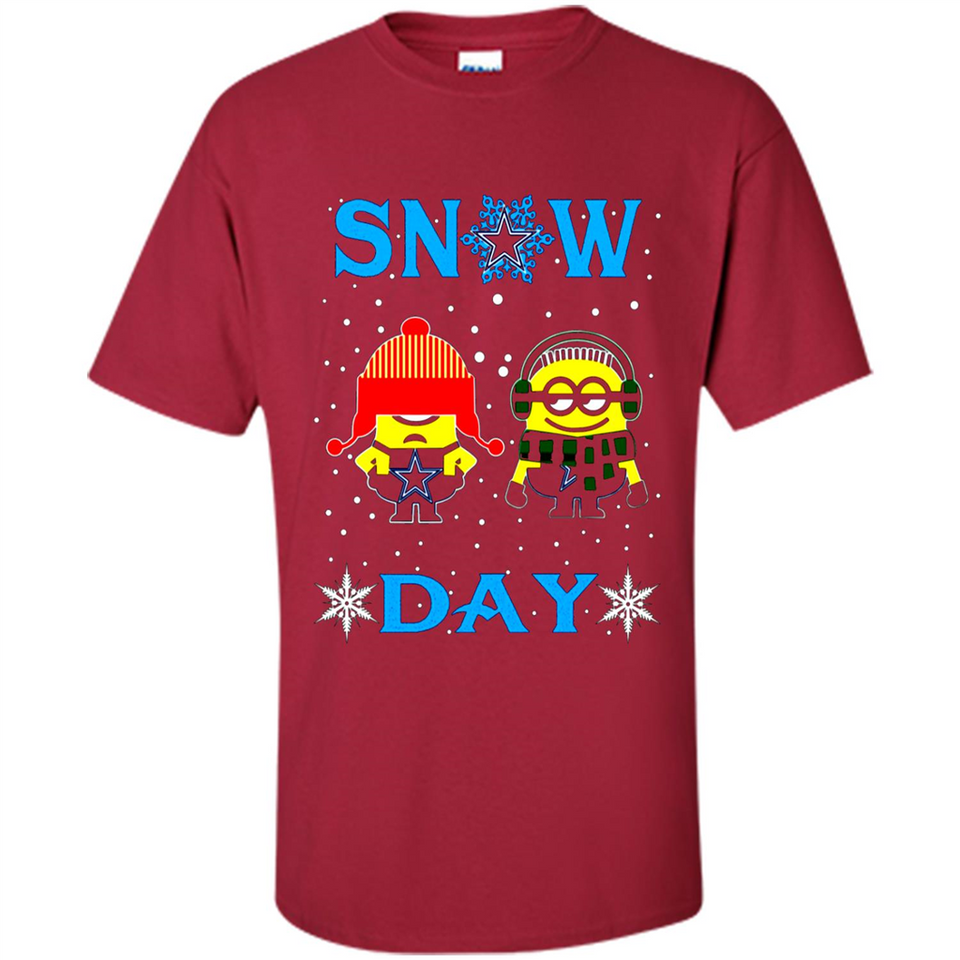 Snow Day Shirt For Dallas Cowboys Vs Minion Fans pingpong
