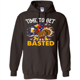 Time To Get Basted Funny Turkey Beer Thanksgiving - Hoodie