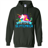 Unicorns are born in September Birthday Rainbow Gift Ladies Custom