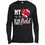 Wisconsin Badgers Football My Heart is on that Field - Canvas Long Sleeve T-Shirt