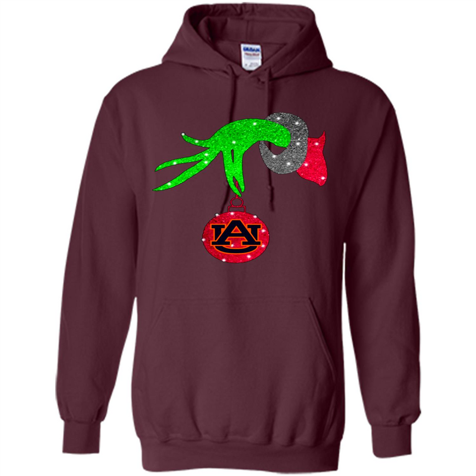 GRINCH HAND HOLDING AUBURN TIGERS GLITTER CHRISTMAS PINGPONG