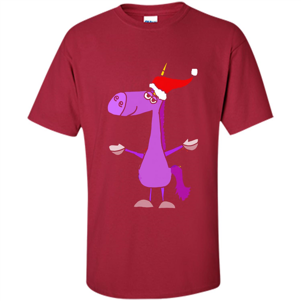 Funny Christmas Unicorn in Santa Hat - Shirt