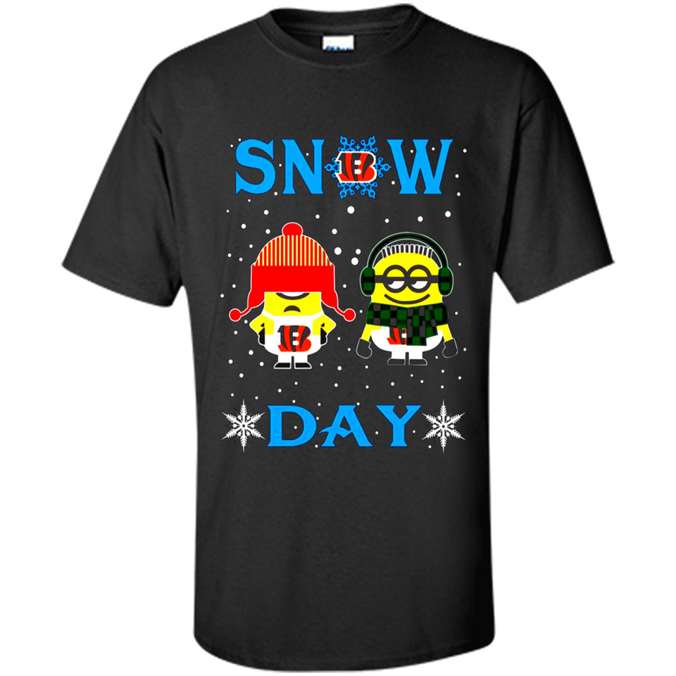 Snow Day Shirt For Cincinnati Bengals Vs Minion Fans pingpong