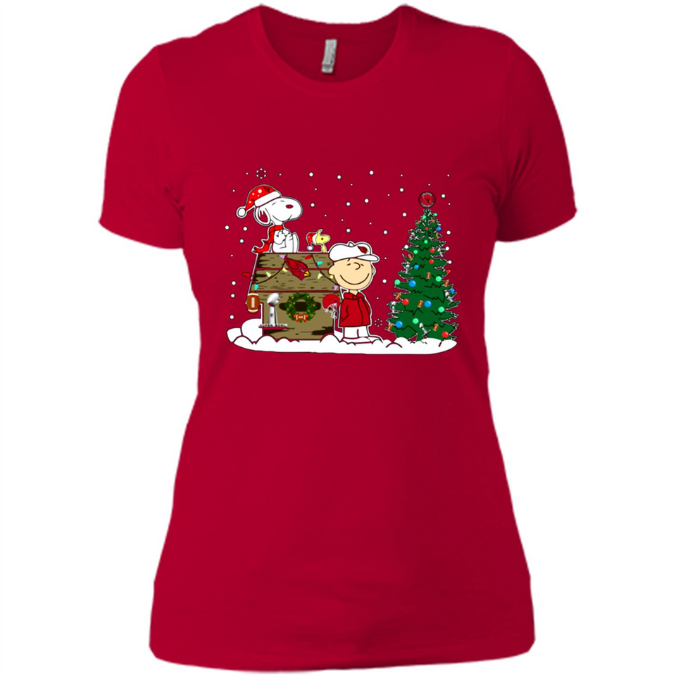 Arizona Cardinals Snoopy The Peanuts Movie Christmas Football Super Bowl pingpong - Ladies' Boyfriend T-Shirt