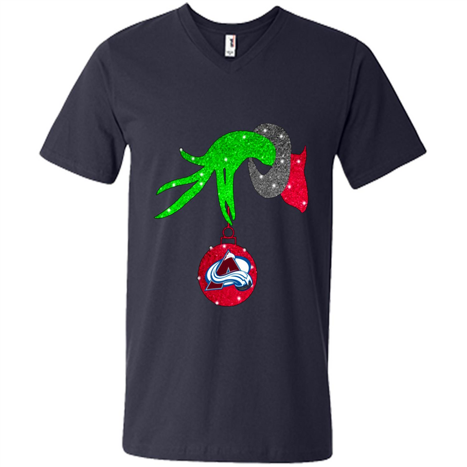 GRINCH HAND HOLDING COLORADO AVALANCHE GLITTER CHRISTMAS PINGPONG