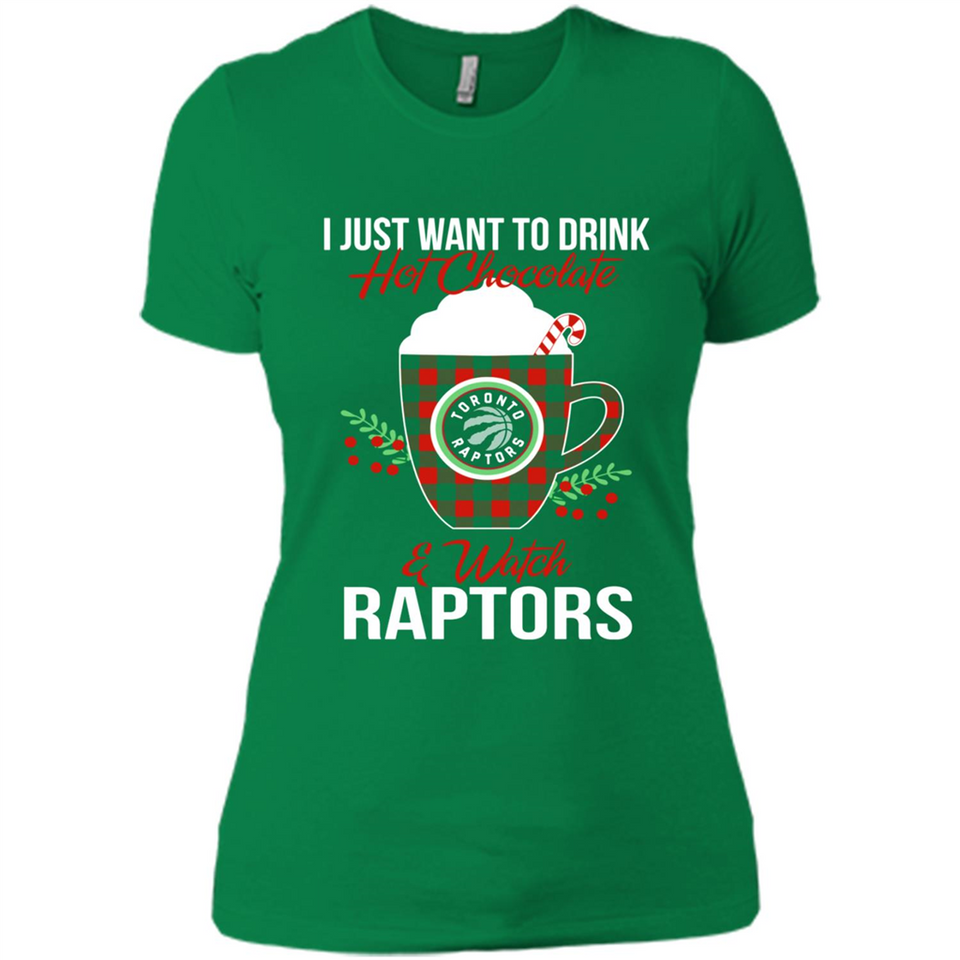 I Just Want To Drink Hot Chocolate & Watch Toronto Raptors Ugly Christmas Sweater PINGPONG