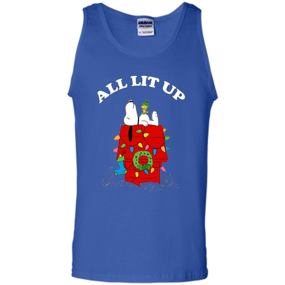 Peanuts By Schulz Snoopy Young Men_s Christmas SweatShirt - Tank Top