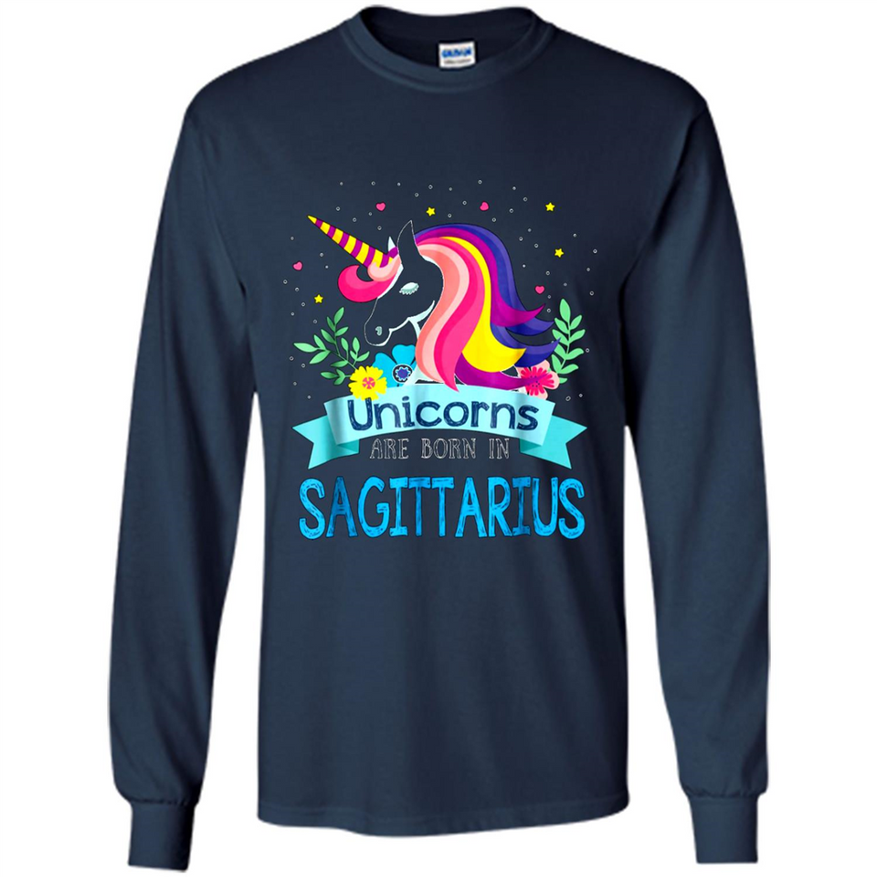Unicorns are born in Sagittarius Birthday Rainbow Custom Ultra Cotton