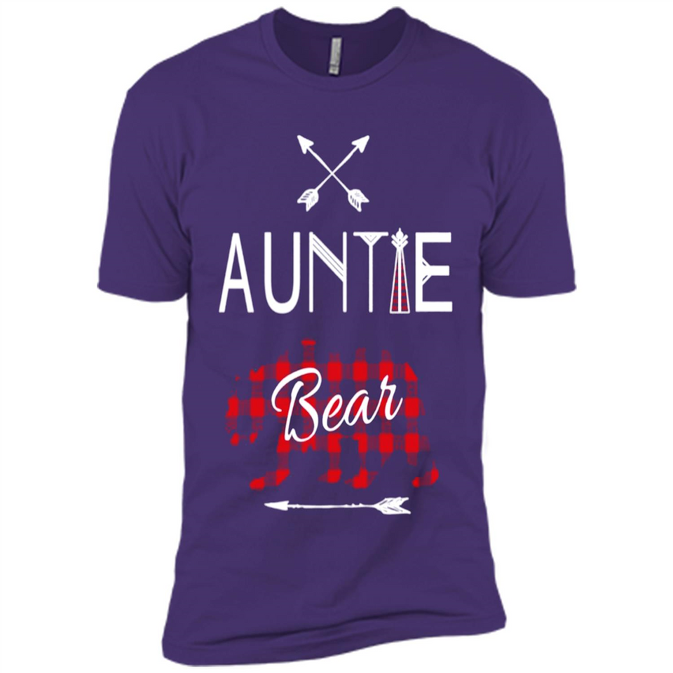 Aunt Shirt Buffalo Plaid Family Camp Bear Tee - Premium Short Sleeve T-Shirt