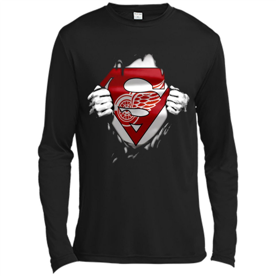 Detroit Red Wings And Superman Fans - Canvas Long Sleeve T-Shirt