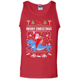 Ugly Christmas Santa Riding Dolphin - Tank Top